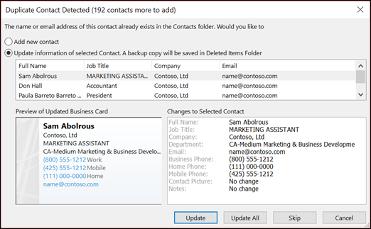 removing duplicate contacts in outlook for mac